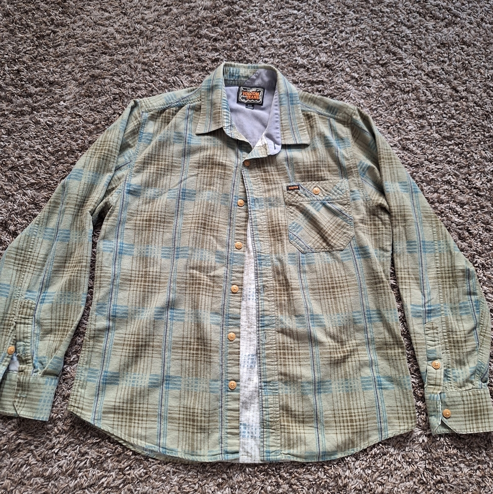 Volcom Shirt Mens Plaid Flannel Size "Medium"